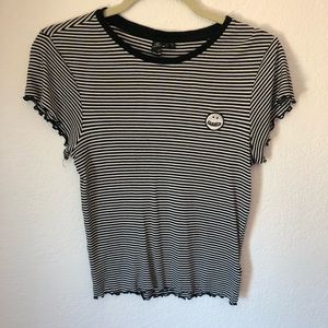 Volcom black and white striped shirt